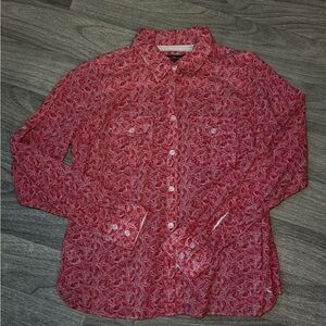 Eddie‎ Bauer Red Patterned Blouse